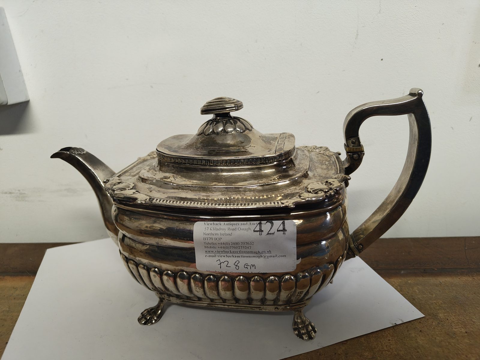 Irish silver teapot hallmarked Dublin 1815