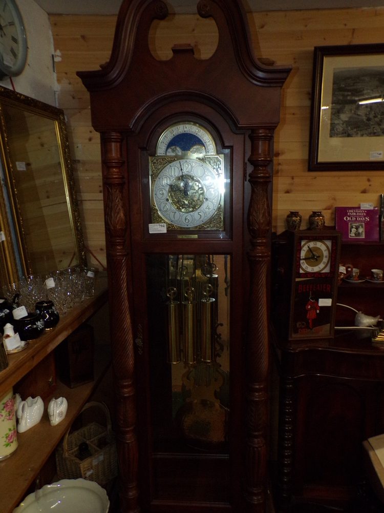 Ridgeway grandfather clock with moonphase dial