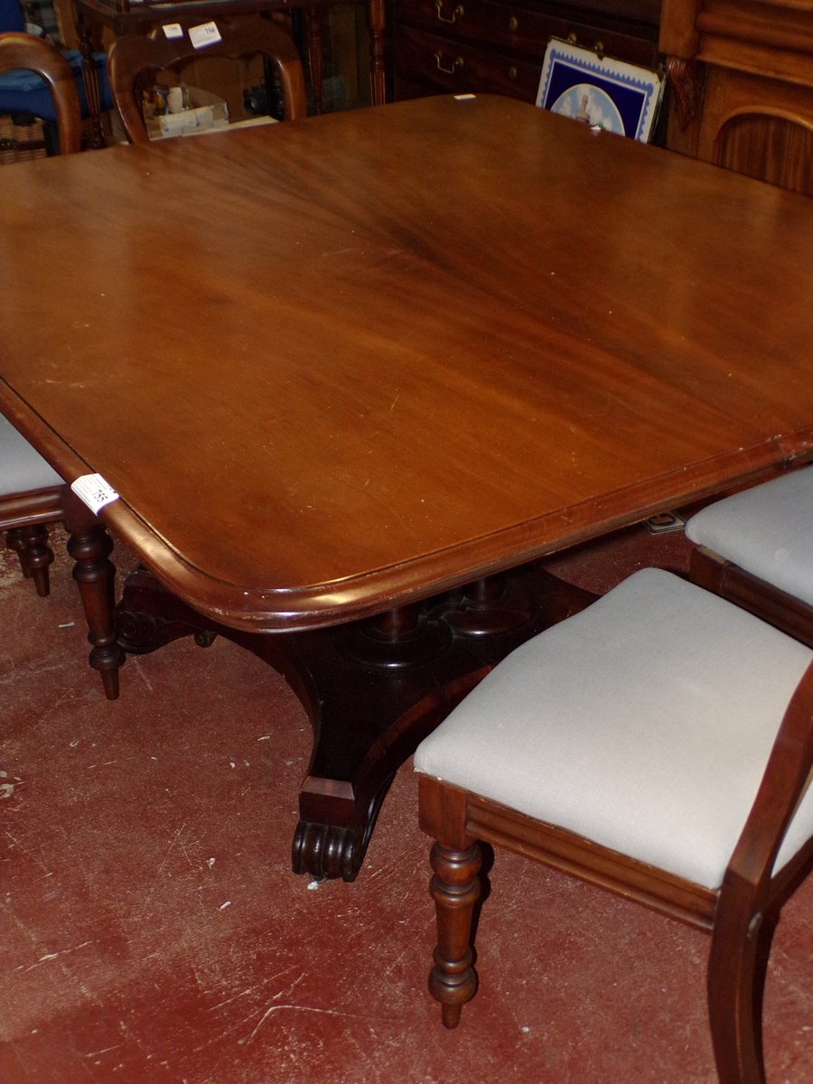 William IV mahogany platform-based dining table