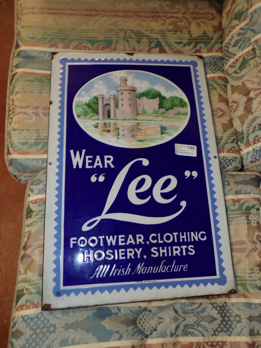 Rare Lee Clothing Cork enamel advertising sign